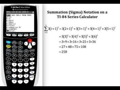 The following list shows you what each Zoom command does. . Sigma notation on ti 84
